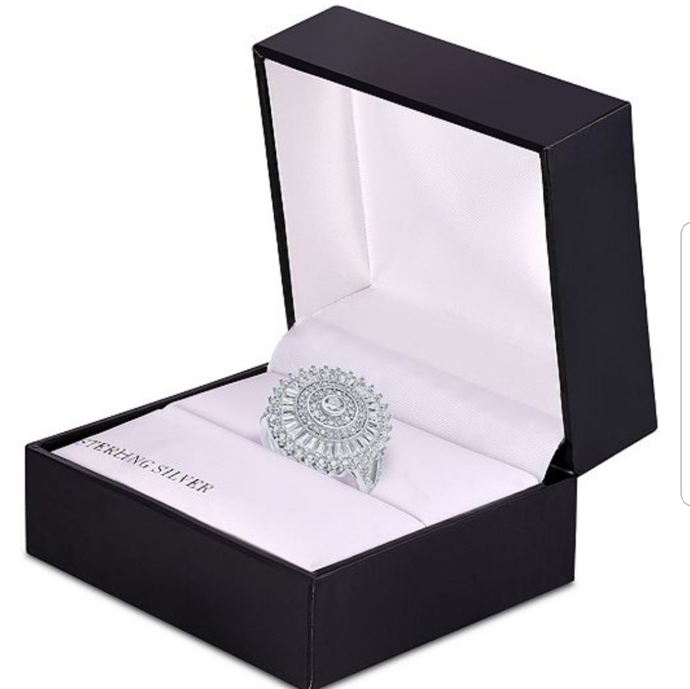 NWT Sterling Silver Sunburst Cluster Ring Size5 - Picture 3 of 3